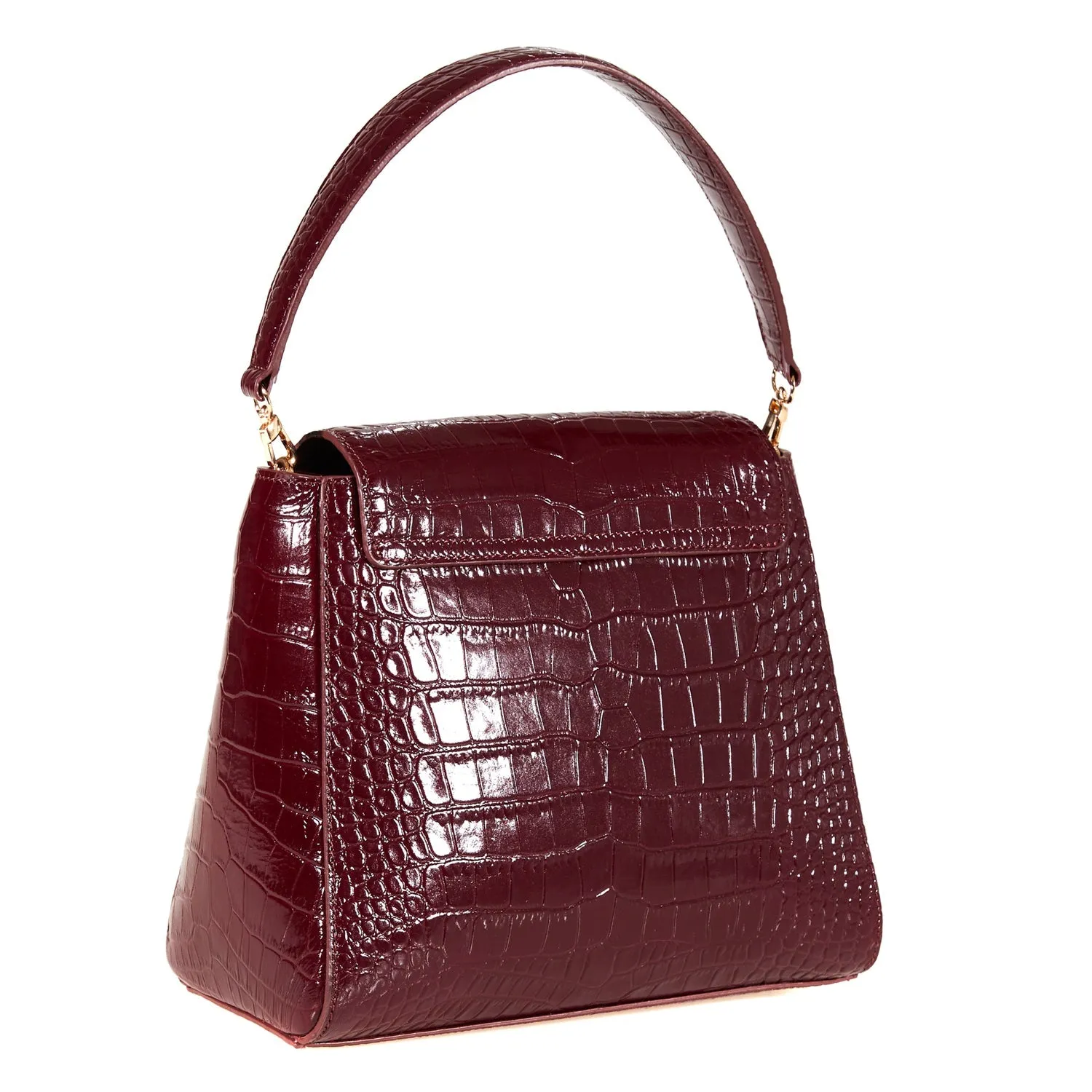 Midi Pimlico Leather Crossbody Bag (Burgundy)