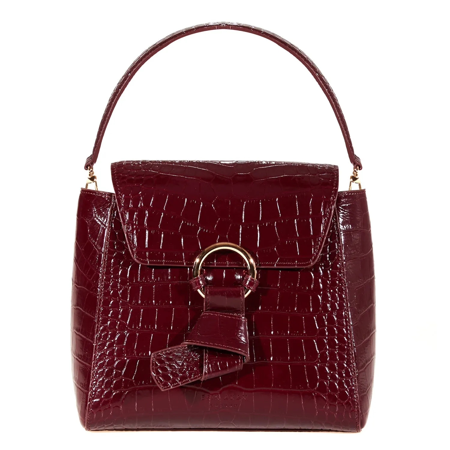 Midi Pimlico Leather Crossbody Bag (Burgundy)