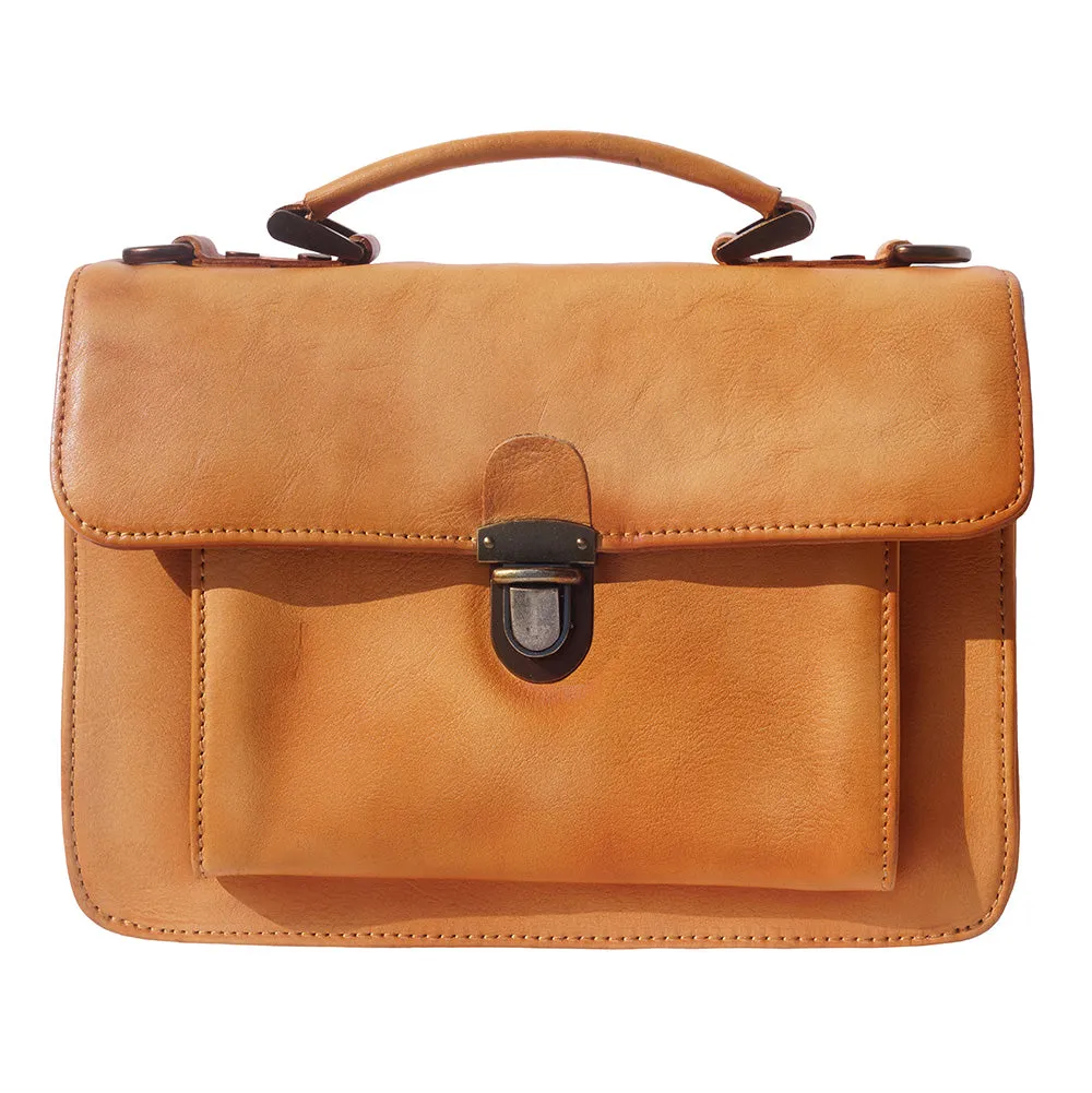 Mini vintage briefcase with two compartments and a front pocket