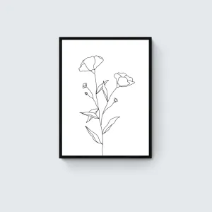 Minimalist Flowers Framed Art Print