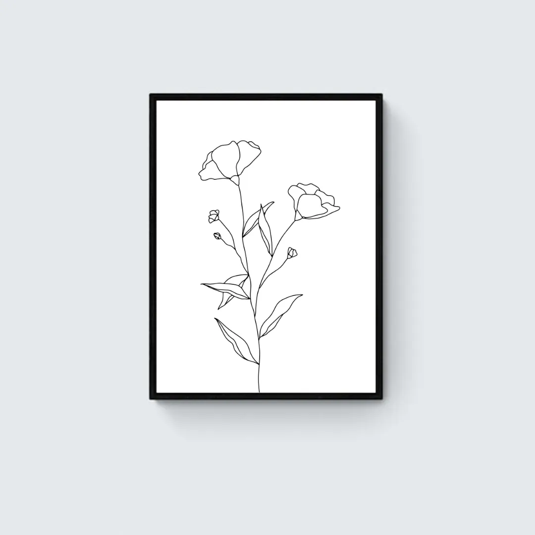Minimalist Flowers Framed Art Print