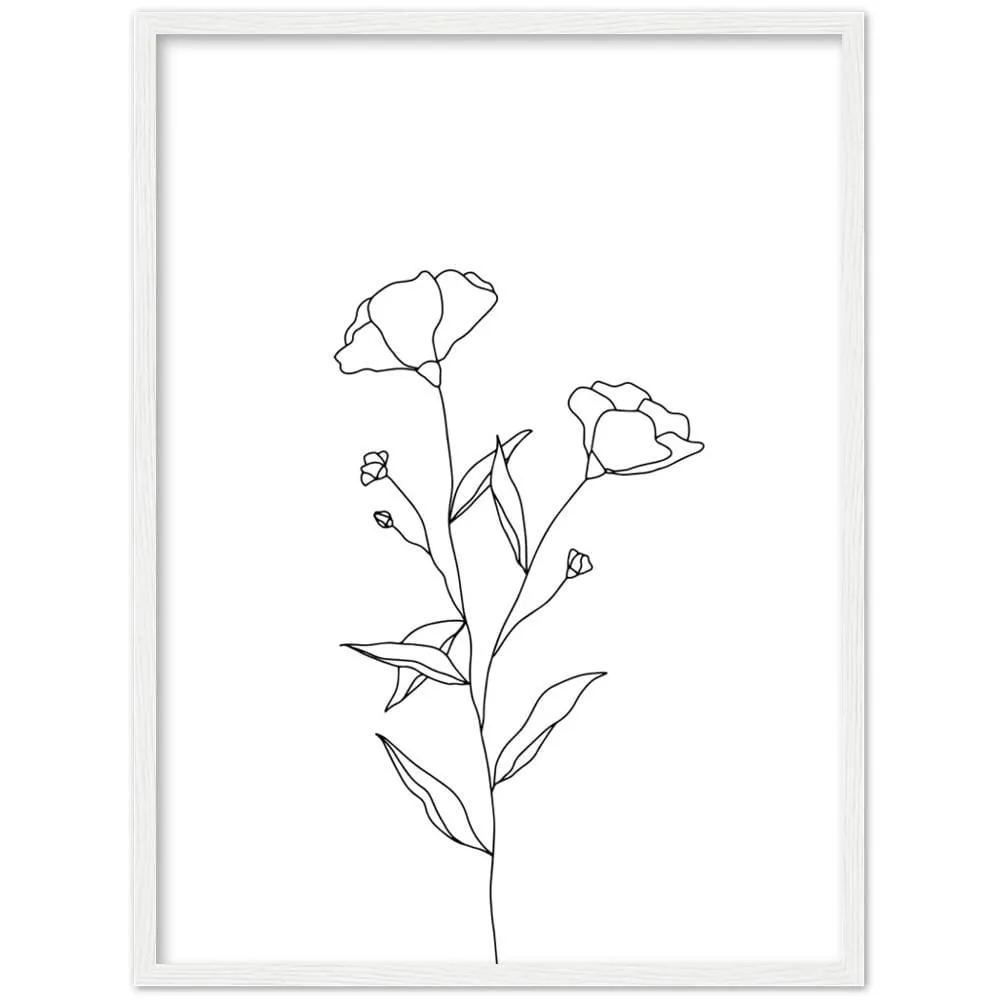 Minimalist Flowers Framed Art Print