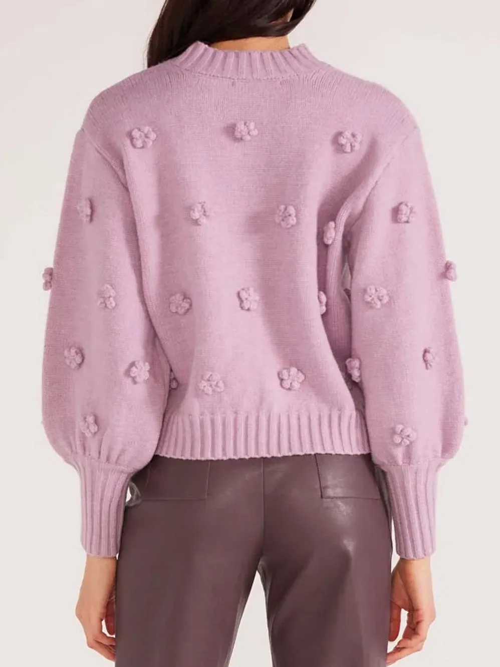 MINKPINK DAISY 3D FLOWER KNIT SWEATER