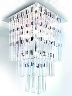 Modern Tall Milady Ceiling Light With 144 Glass Lozenges