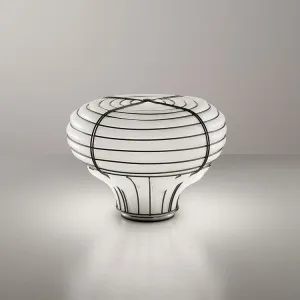 Modern Venetian Cage-Style Table Lamp With White Murano Glass Diffuser