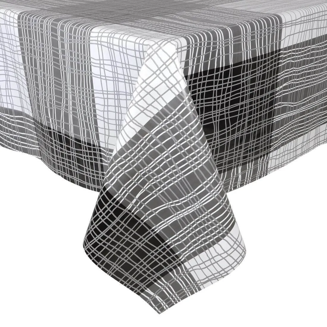 Monochrome Lines Large Tablecloth Wipe Clean PVC Vinyl Table Cover