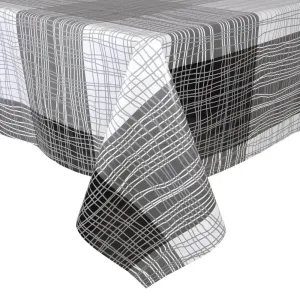 Monochrome Lines Large Tablecloth Wipe Clean PVC Vinyl Table Cover