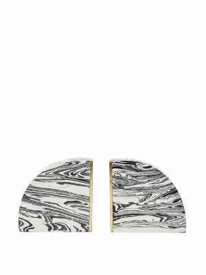 Monochrome marble book ends