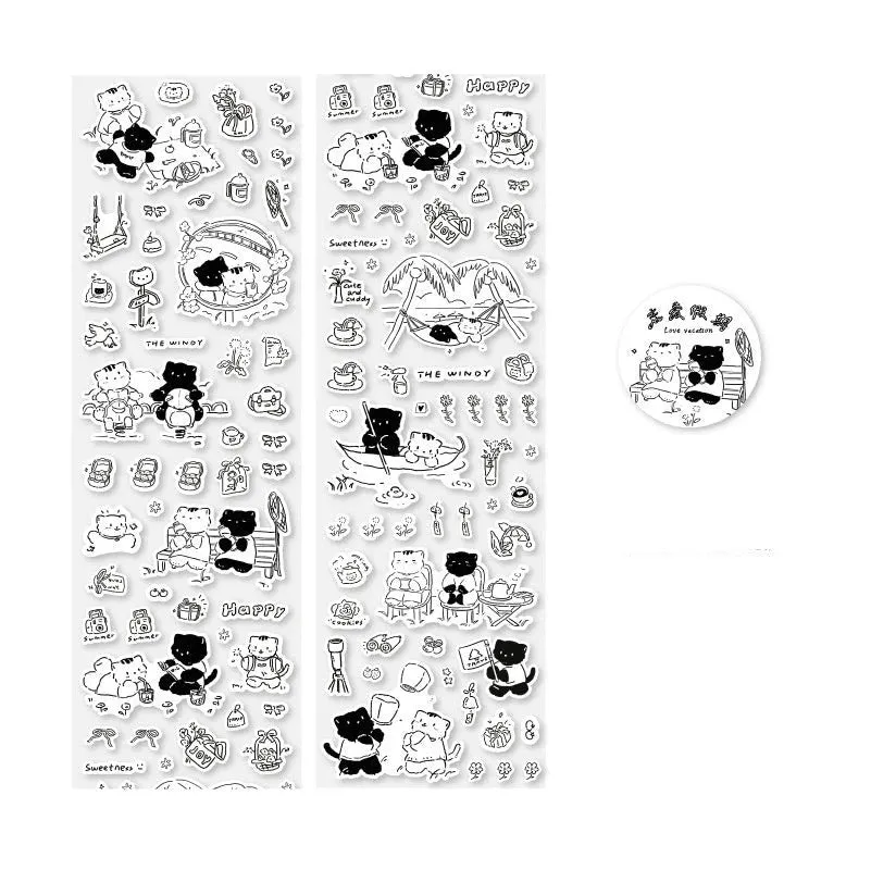Monochrome Meow Sticker Set
