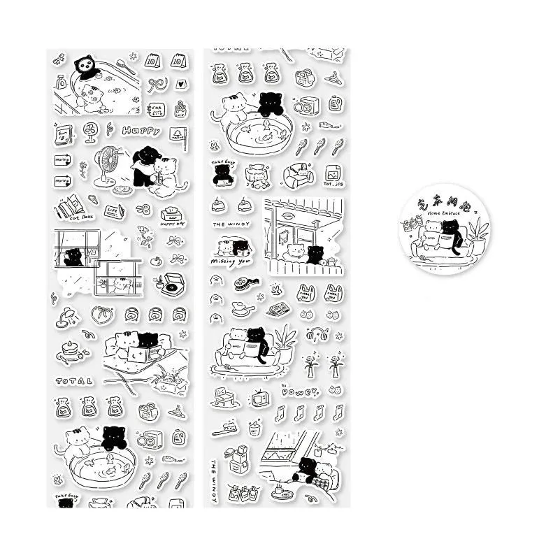 Monochrome Meow Sticker Set