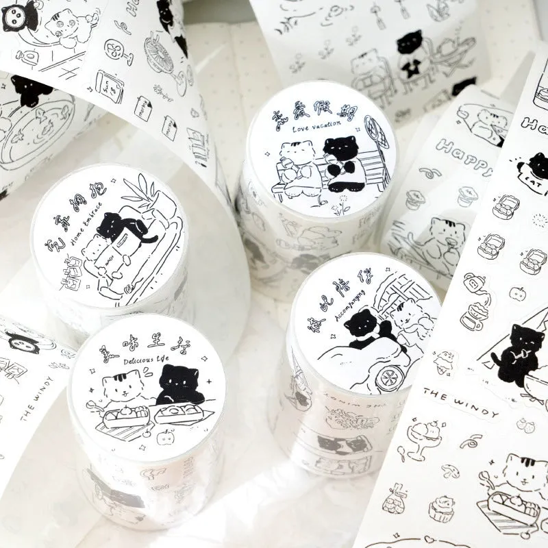 Monochrome Meow Sticker Set