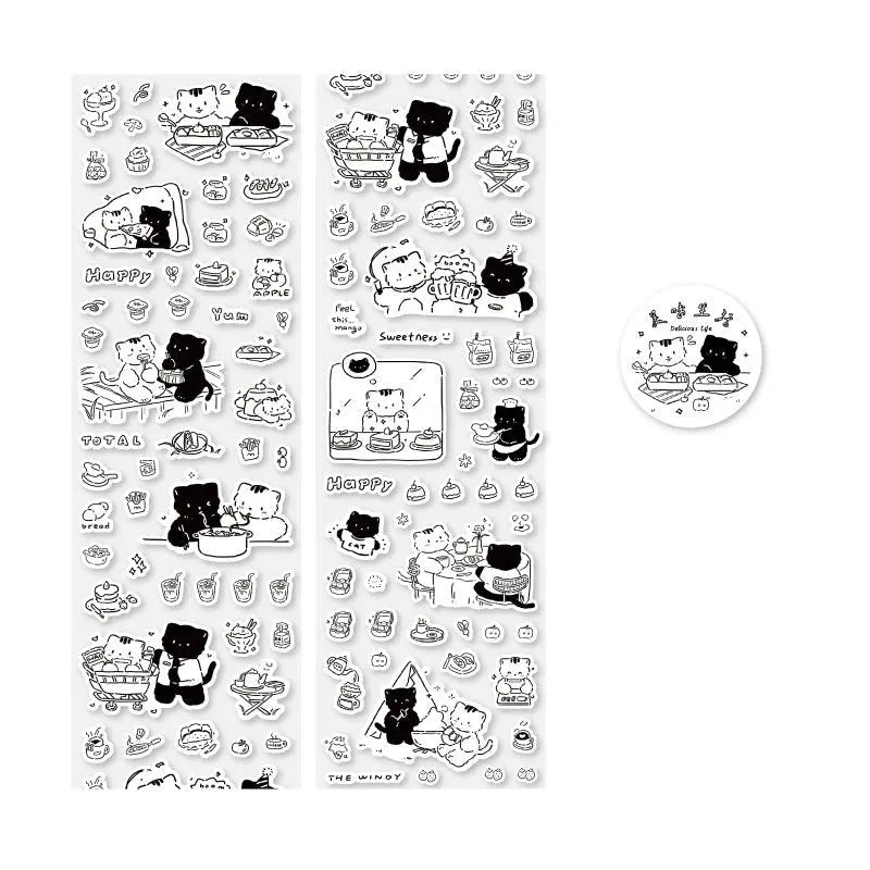 Monochrome Meow Sticker Set