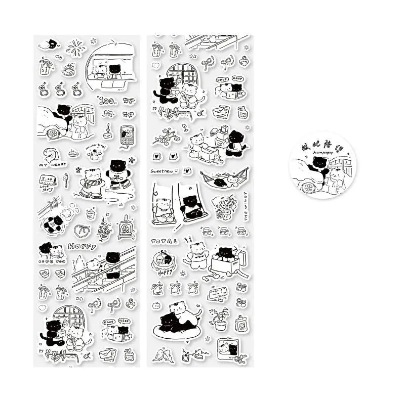 Monochrome Meow Sticker Set