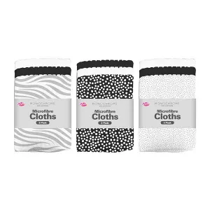 Monochrome Microfibre Cloths 3 Pack