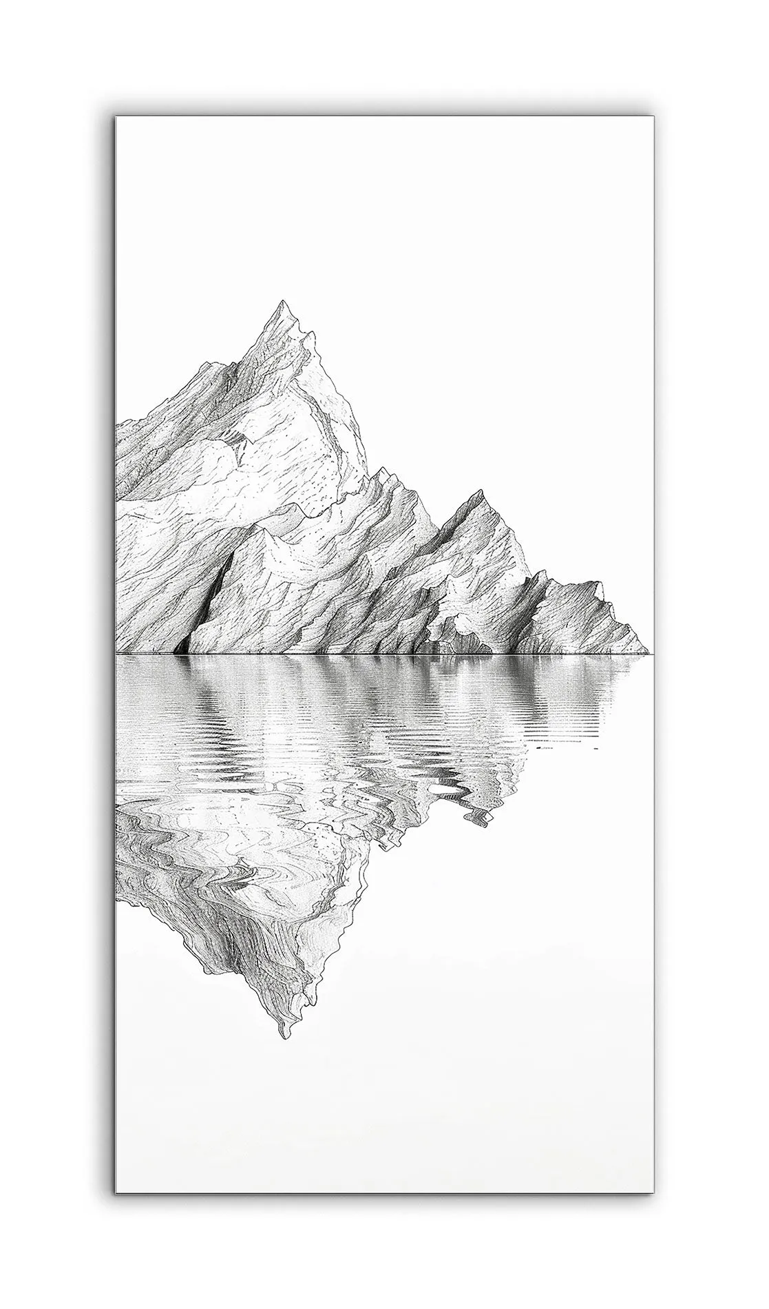 Monochrome Mountain Reflection