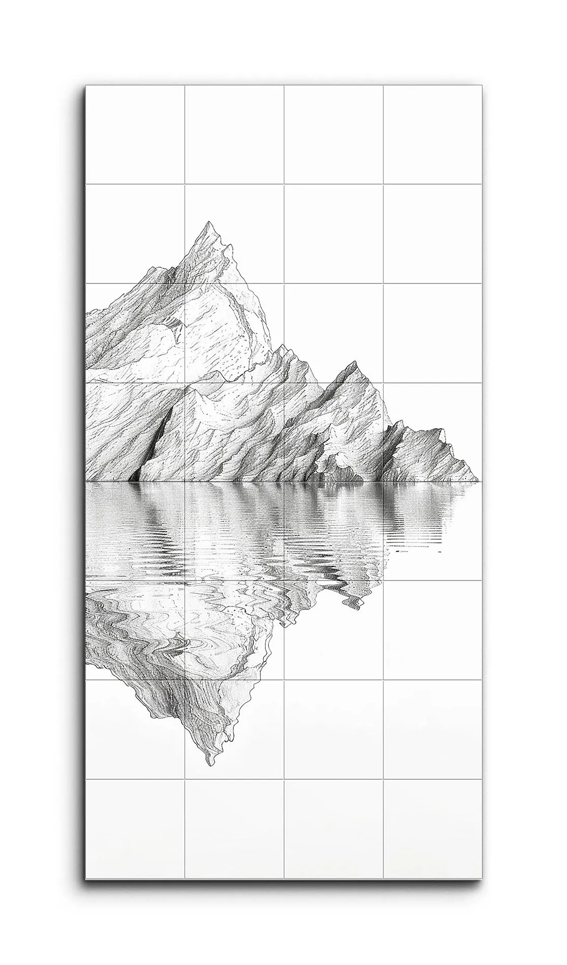 Monochrome Mountain Reflection