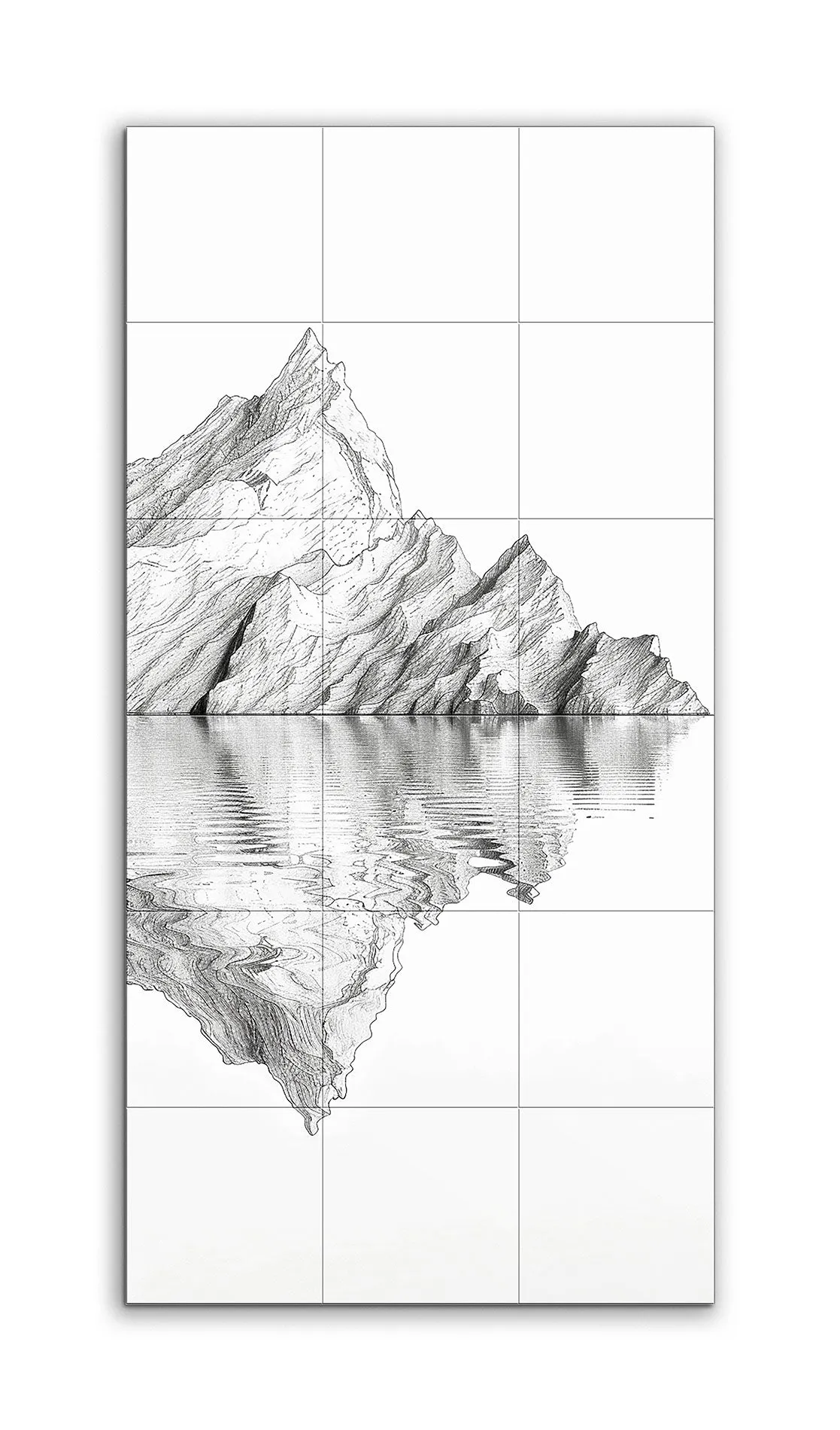 Monochrome Mountain Reflection