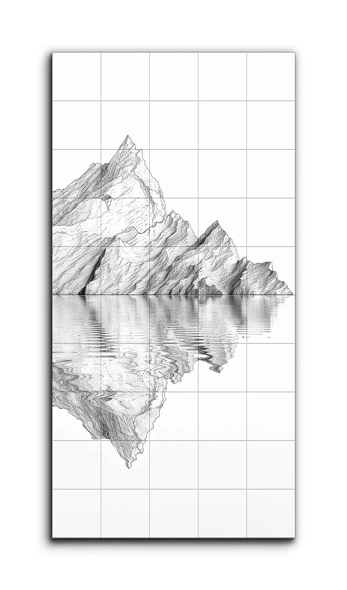 Monochrome Mountain Reflection