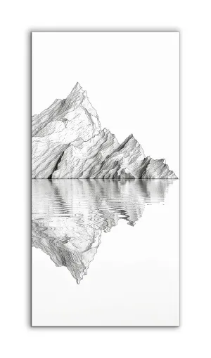 Monochrome Mountain Reflection