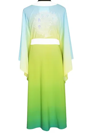 Monochrome Ombre - Freedom Kimono Feathers (Off-White) - Long
