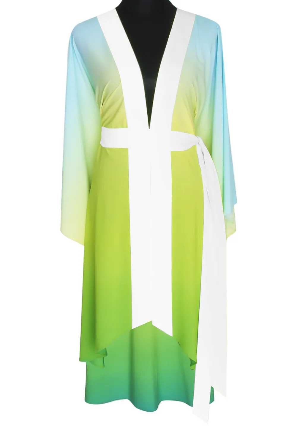 Monochrome Ombre - Freedom Kimono Skull (Off-White) - Long