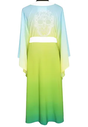 Monochrome Ombre - Freedom Kimono Skull (Off-White) - Long Monochrome Ombre - Freedom Kimono Skull (Off-White) - Long