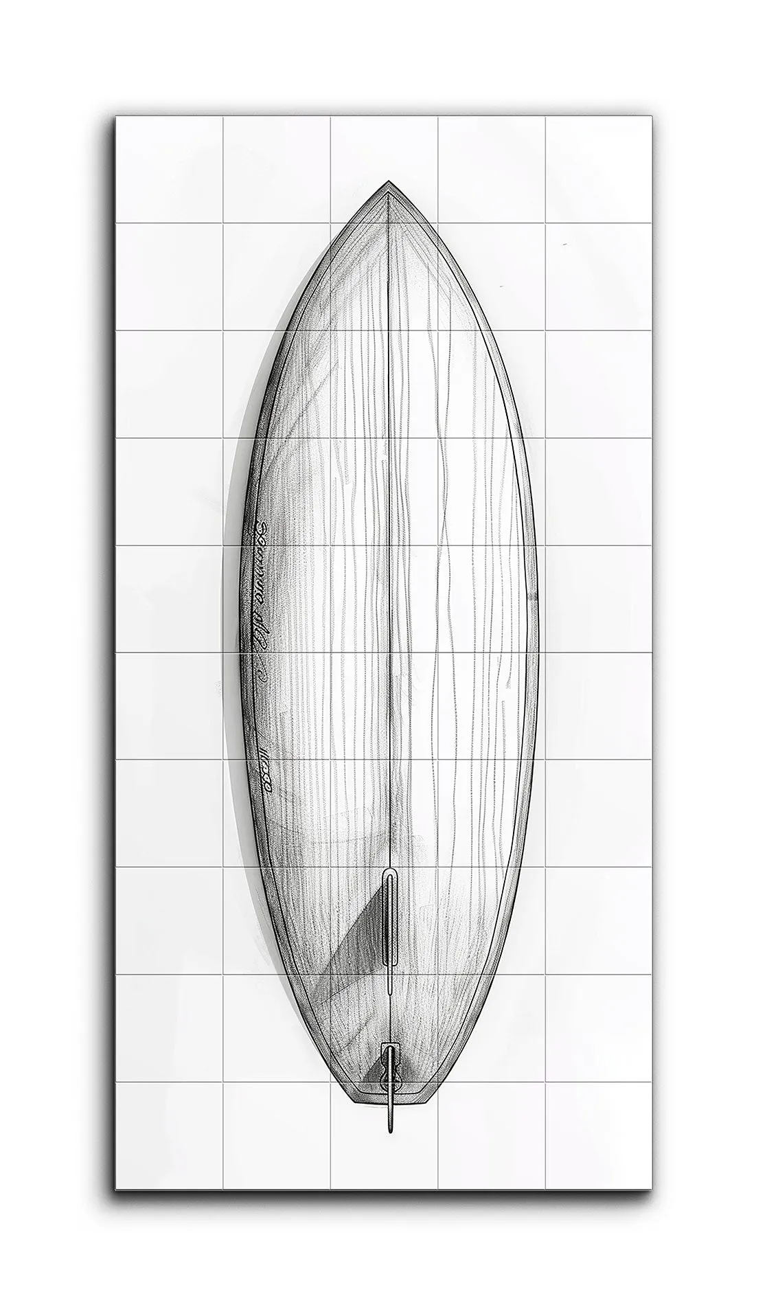 Monochrome Surfboard Illustration