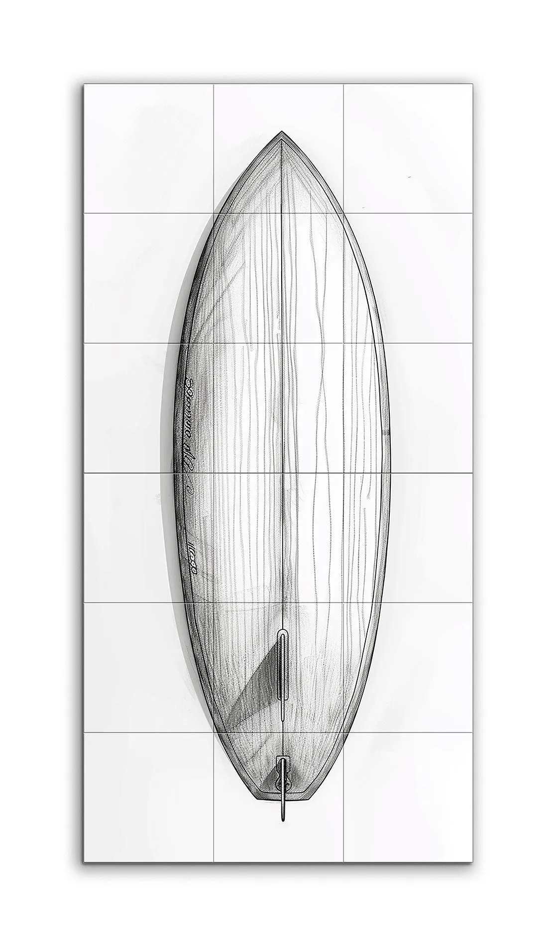 Monochrome Surfboard Illustration