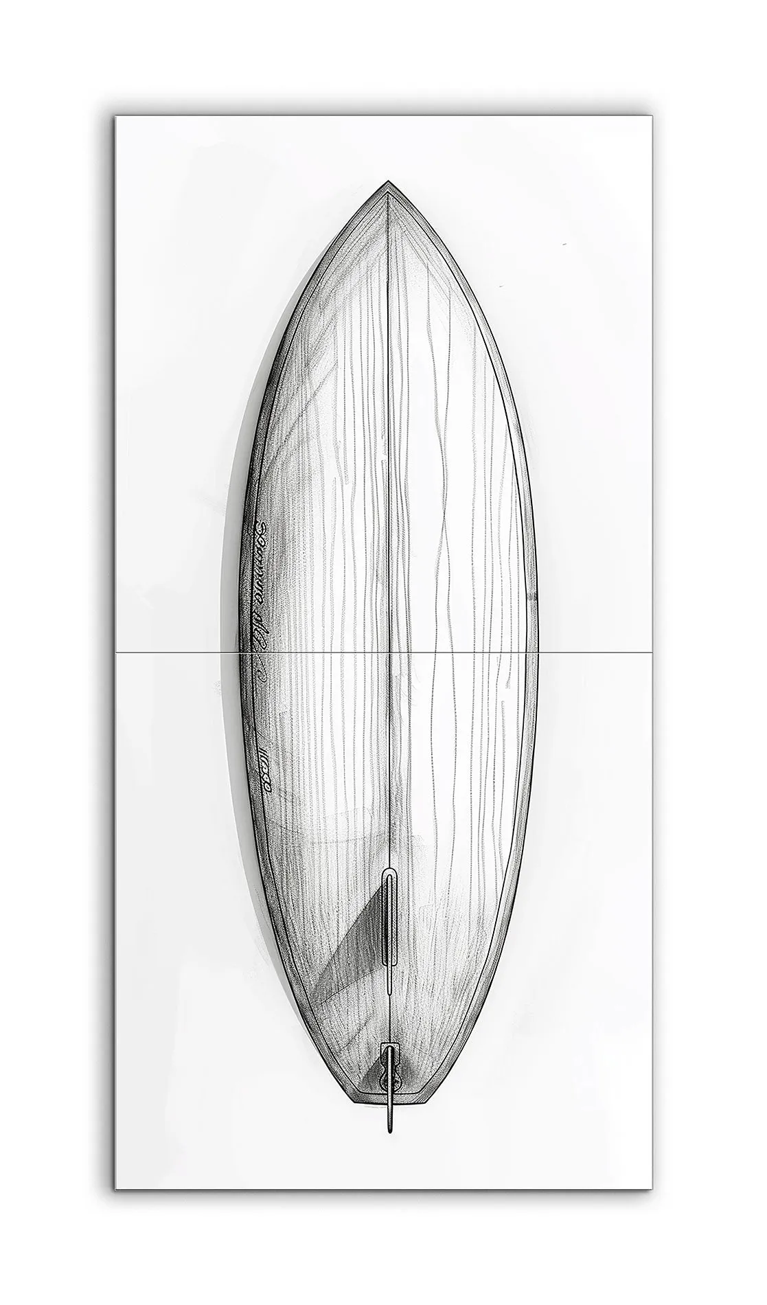 Monochrome Surfboard Illustration