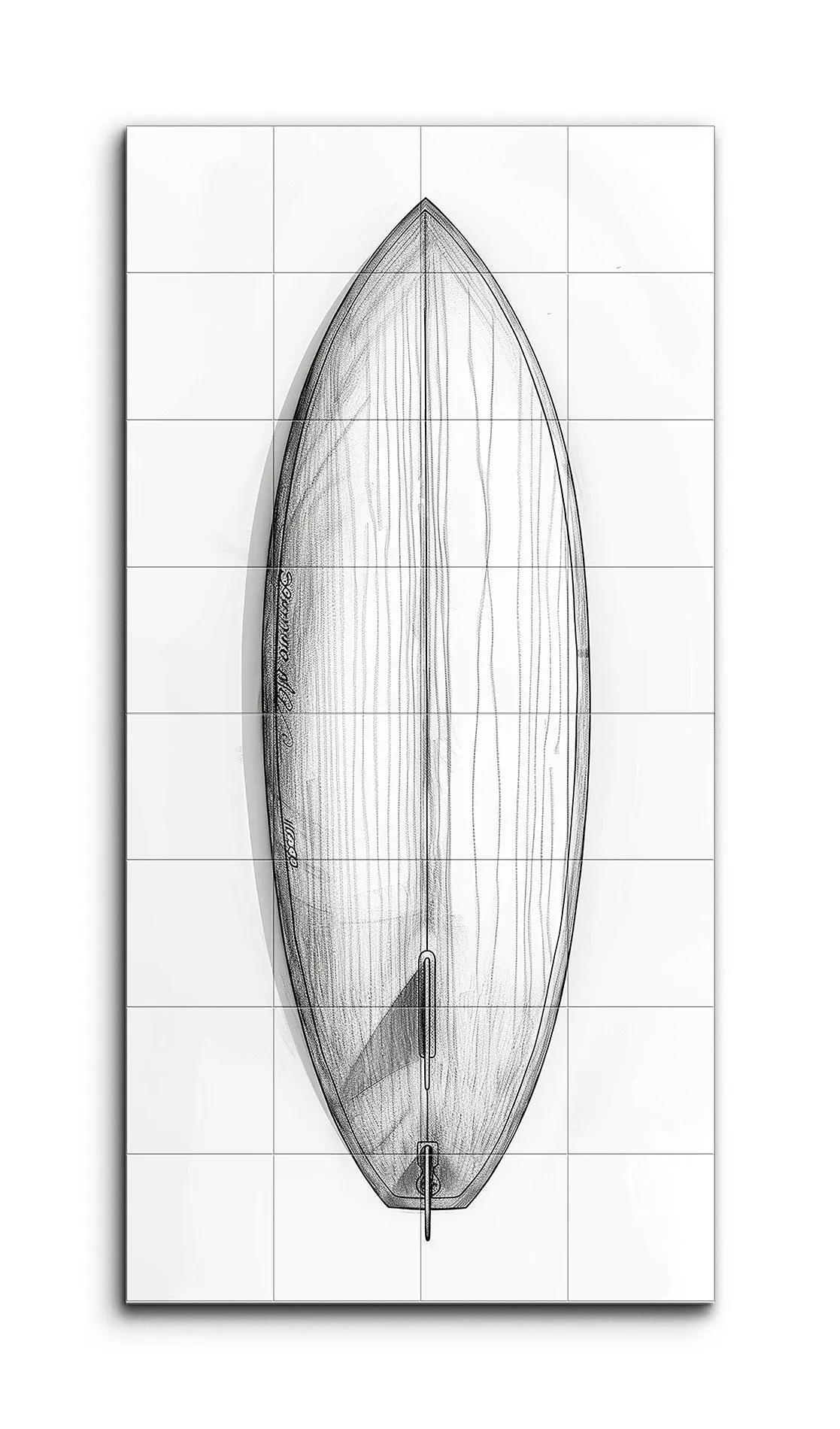 Monochrome Surfboard Illustration