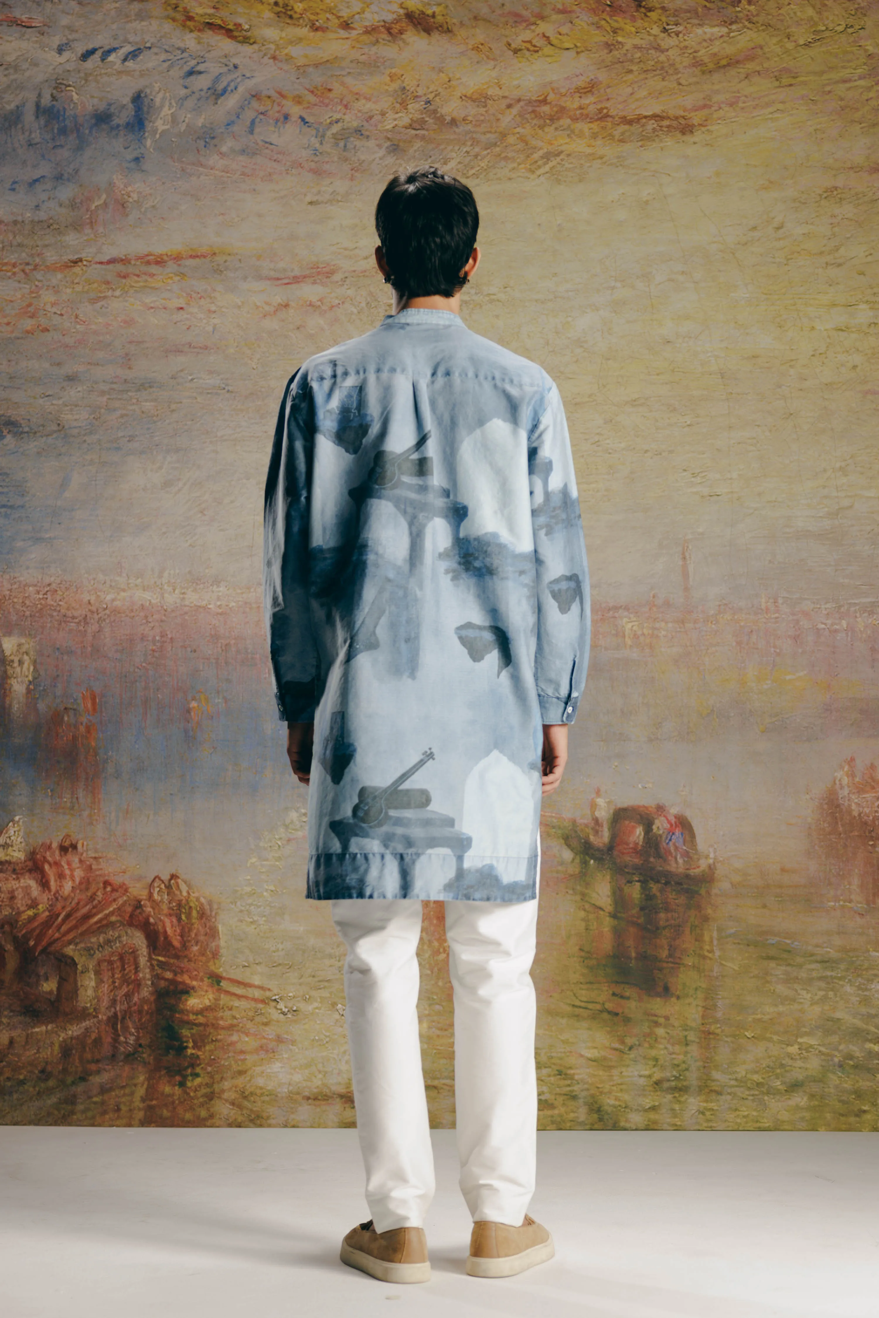Monochrome Surrealist Kurta Set