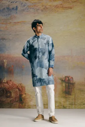 Monochrome Surrealist Kurta Set
