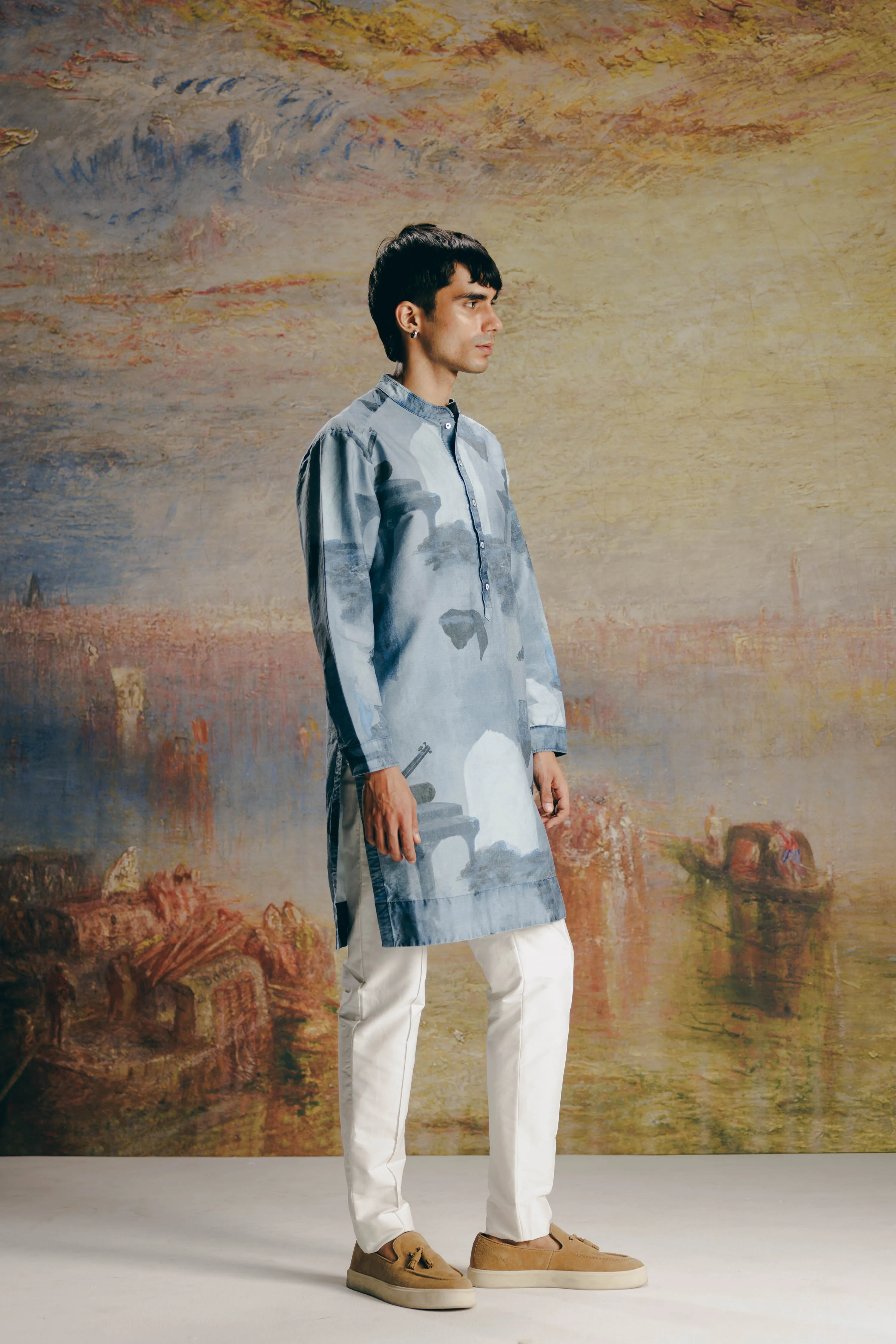 Monochrome Surrealist Kurta Set