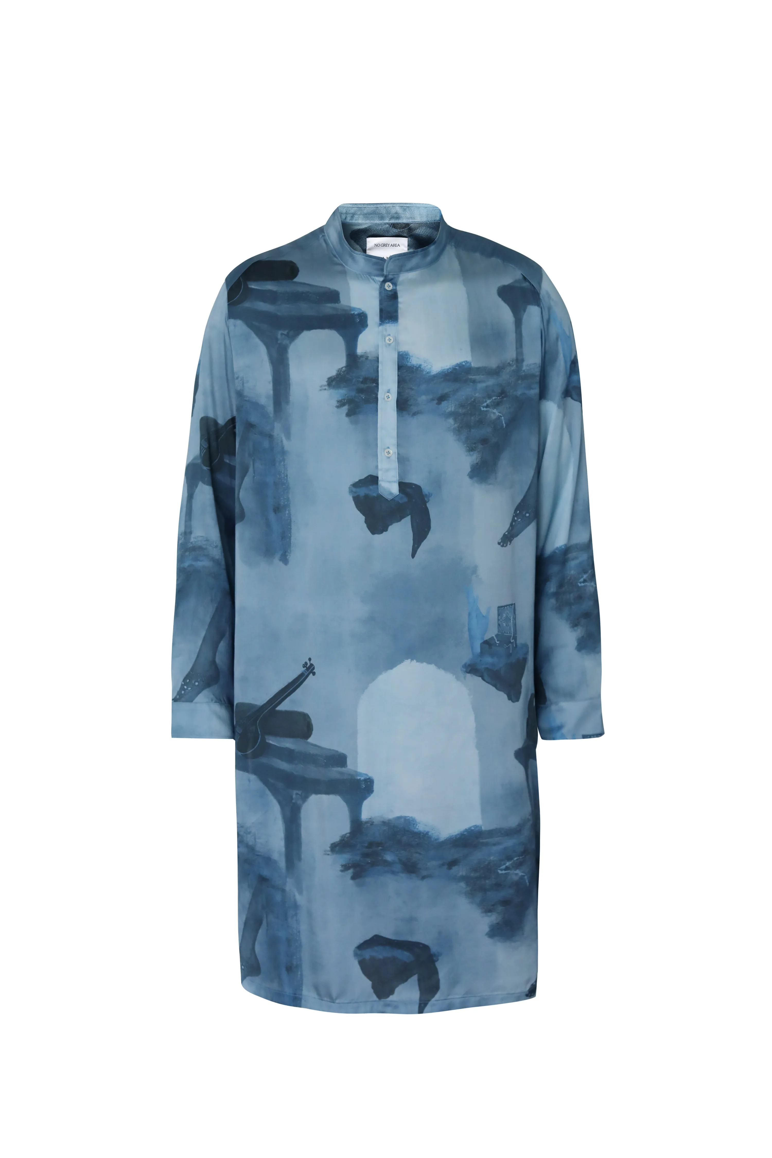 Monochrome Surrealist Kurta Set