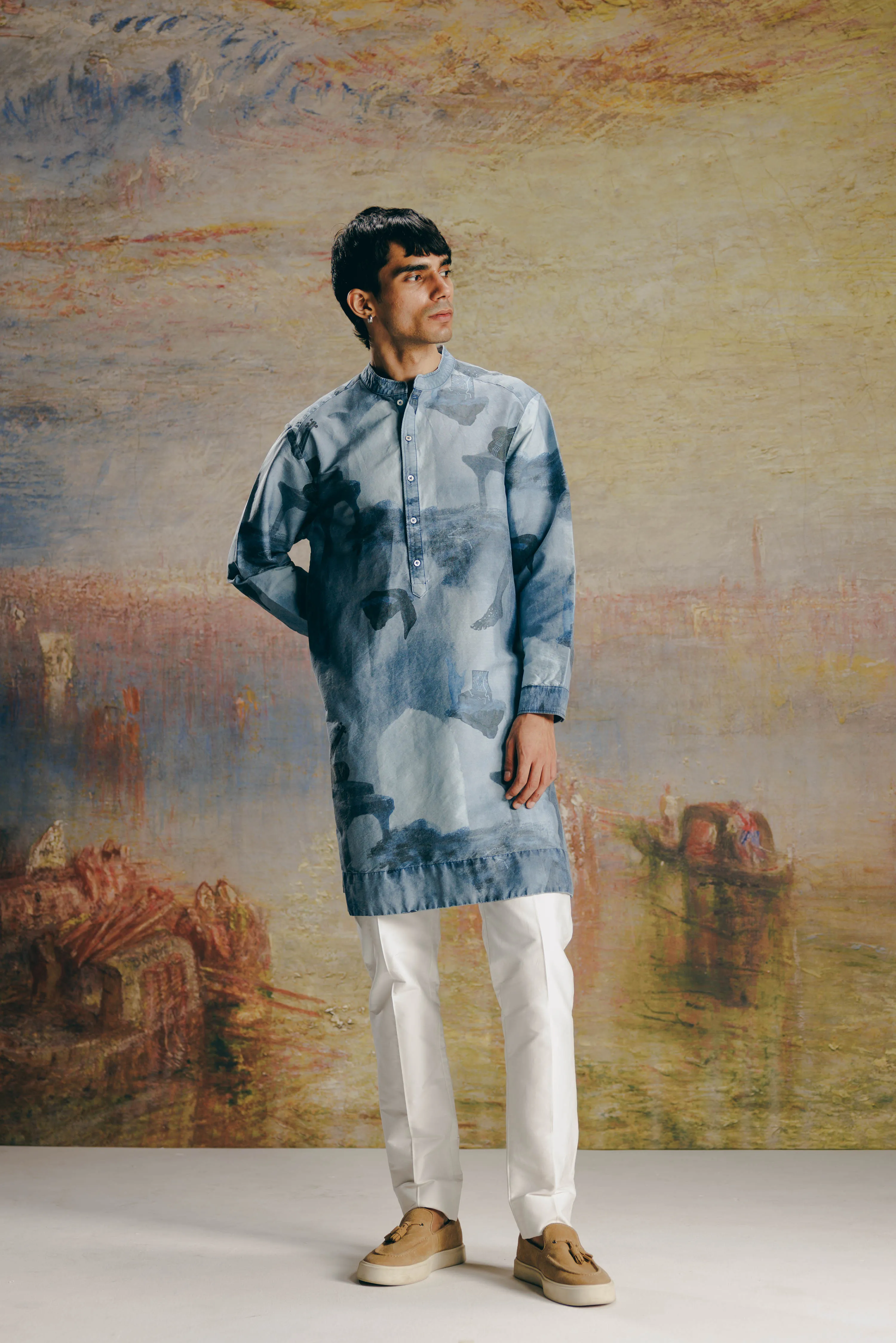 Monochrome Surrealist Kurta Set