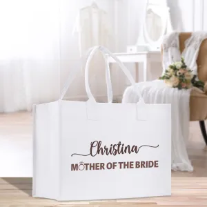 Name and Mother of the Bride Tote Bag Personalized Wedding Tote Bridal Shower Gift Honeymoon Gift Customized Wedding Gift Bridesmaid Gift