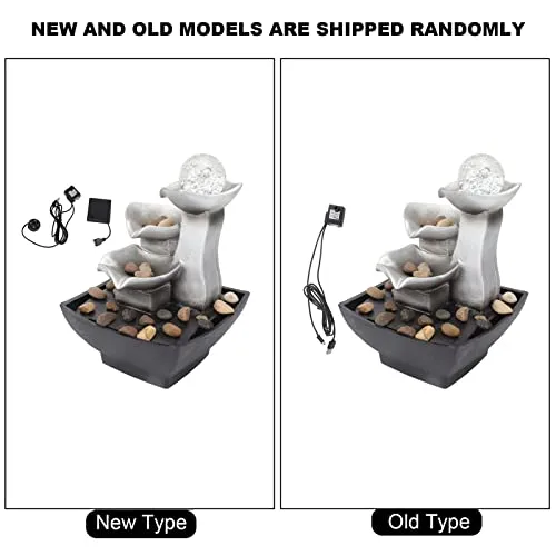 Natudeco Wigwam Fountain Ornament Desktop Fountain Waterfall Indoor Resin Fountain Decorative USB Power for Office Gift Bedroom Parlor 6.5x6.5x8.3in