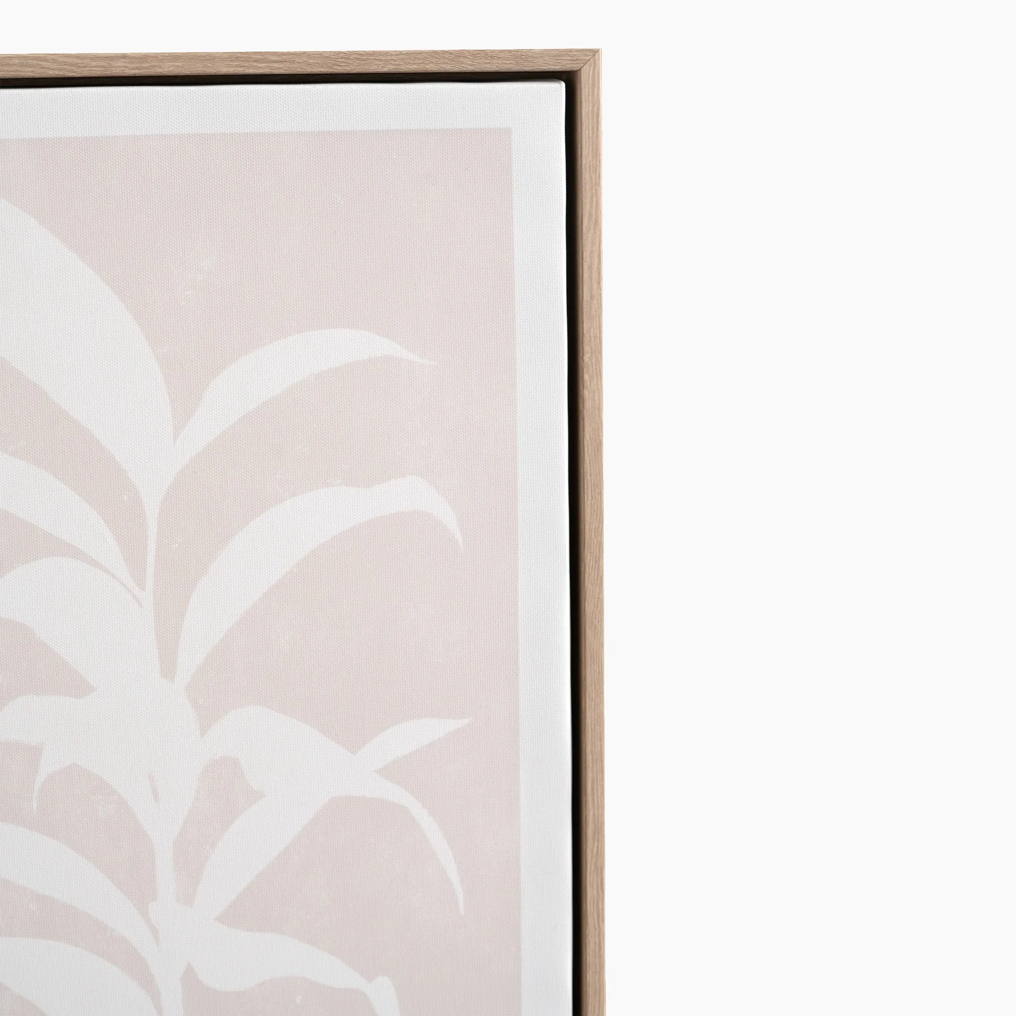 Natural and Black Leaf Print Canvases with Natural Frames
