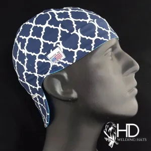 Navy Quatrefoil Welding Cap