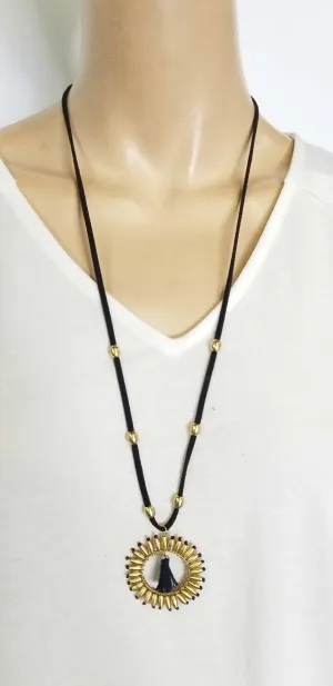 Necklace Leather Cord Tassel