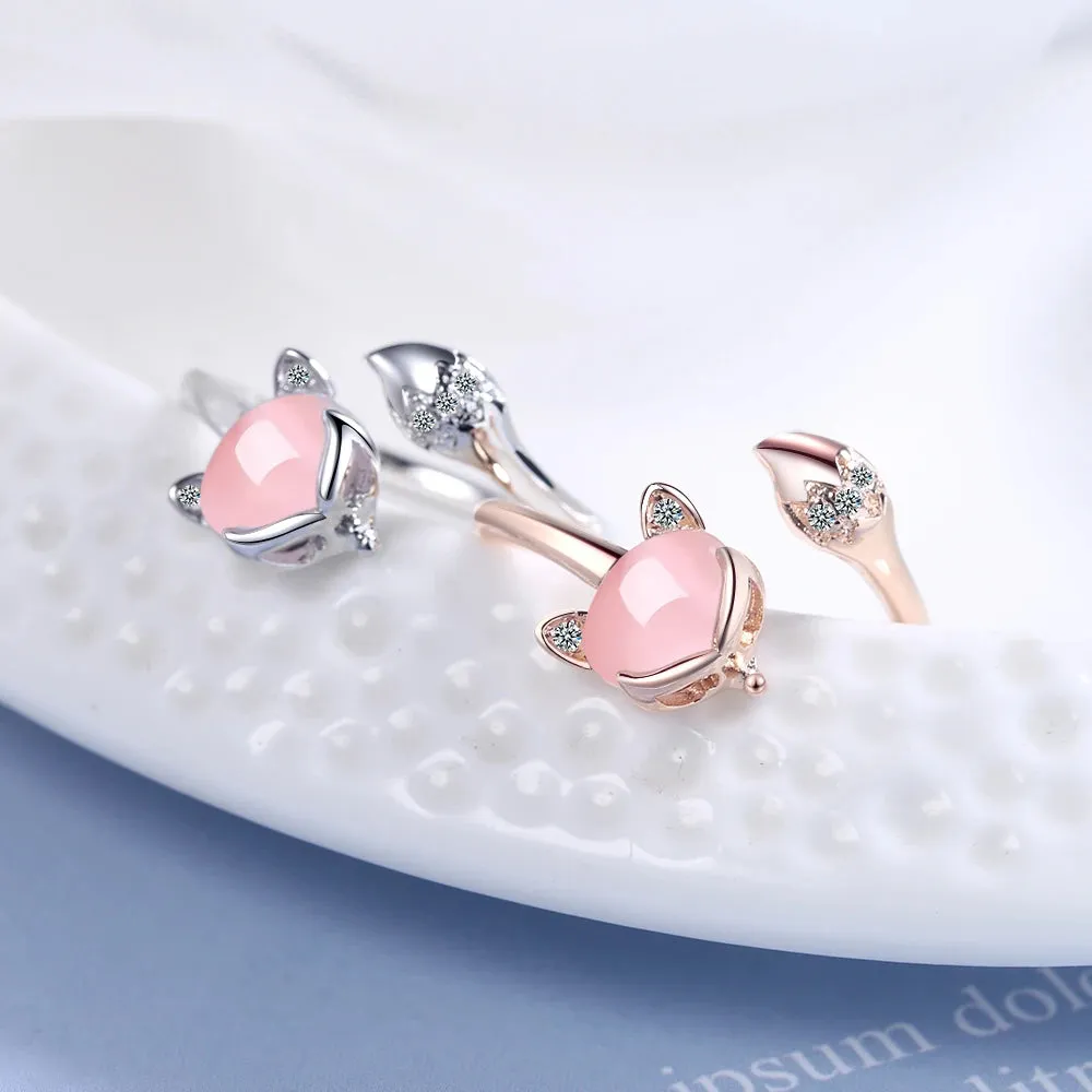 NEHZY 925 silver needle new woman fashion jewelry high quality Cubic Zirconia agate fox ring size adjustable ring