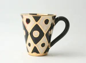 New Shape Large Mug in Black and White Chequer