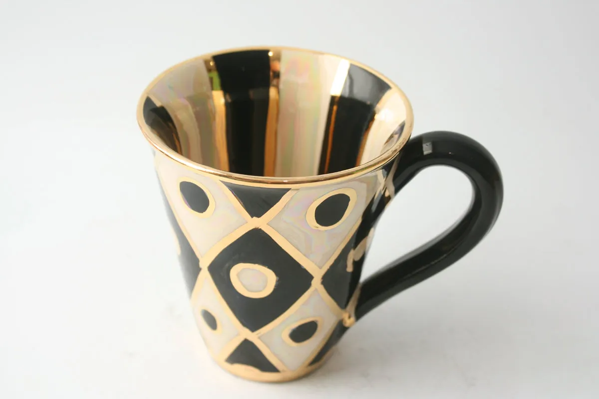New Shape Large Mug in Black and White Chequer
