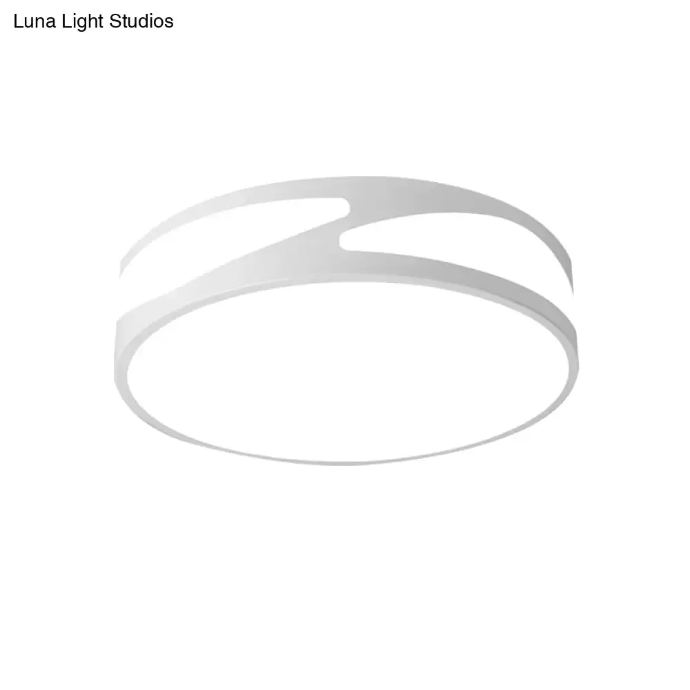 Nordic Monochrome Flush Mount LED Ceiling Light - Slim Panel Round Acrylic, 18/21.5 Inch Wide, Warm/White Light