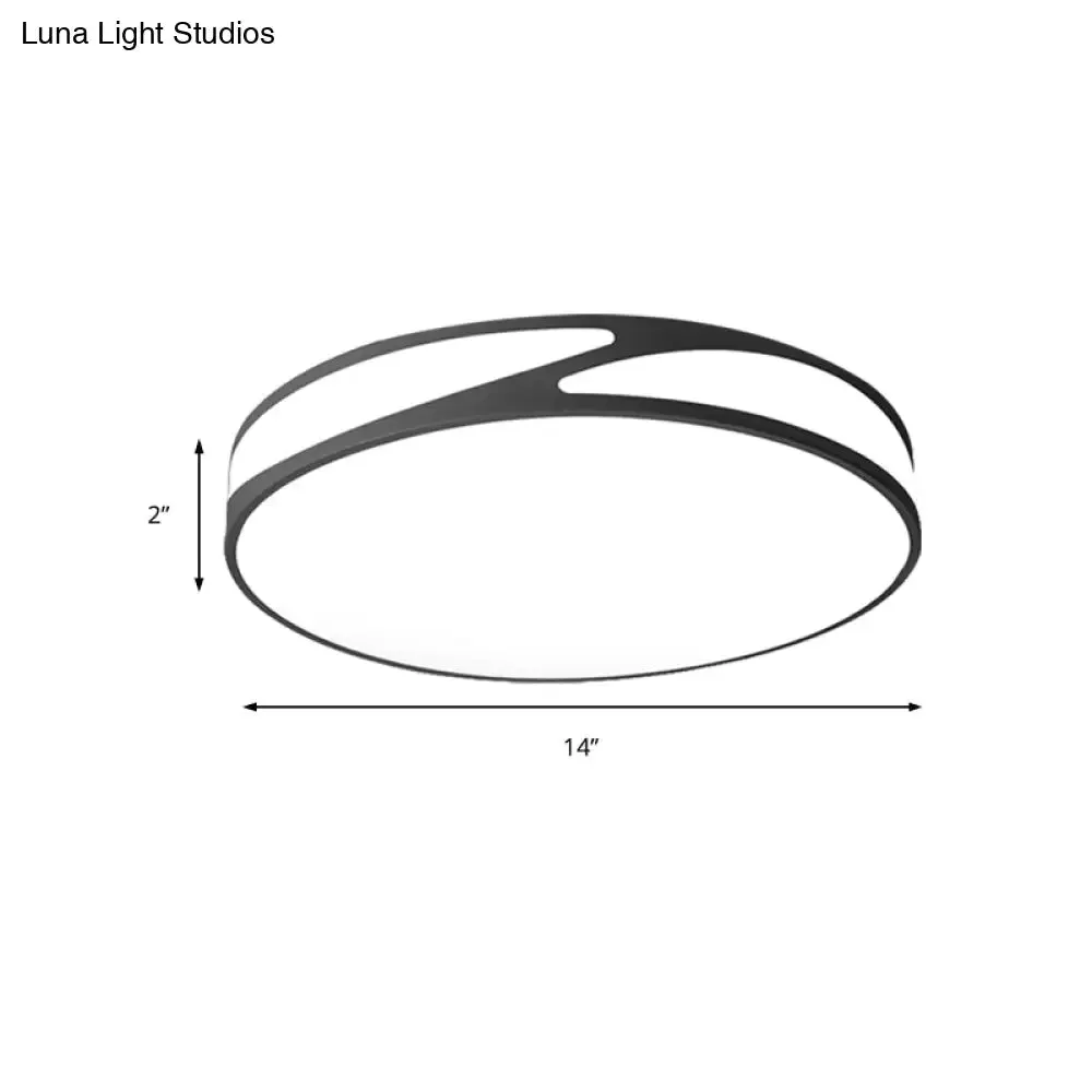 Nordic Monochrome Flush Mount LED Ceiling Light - Slim Panel Round Acrylic, 18/21.5 Inch Wide, Warm/White Light