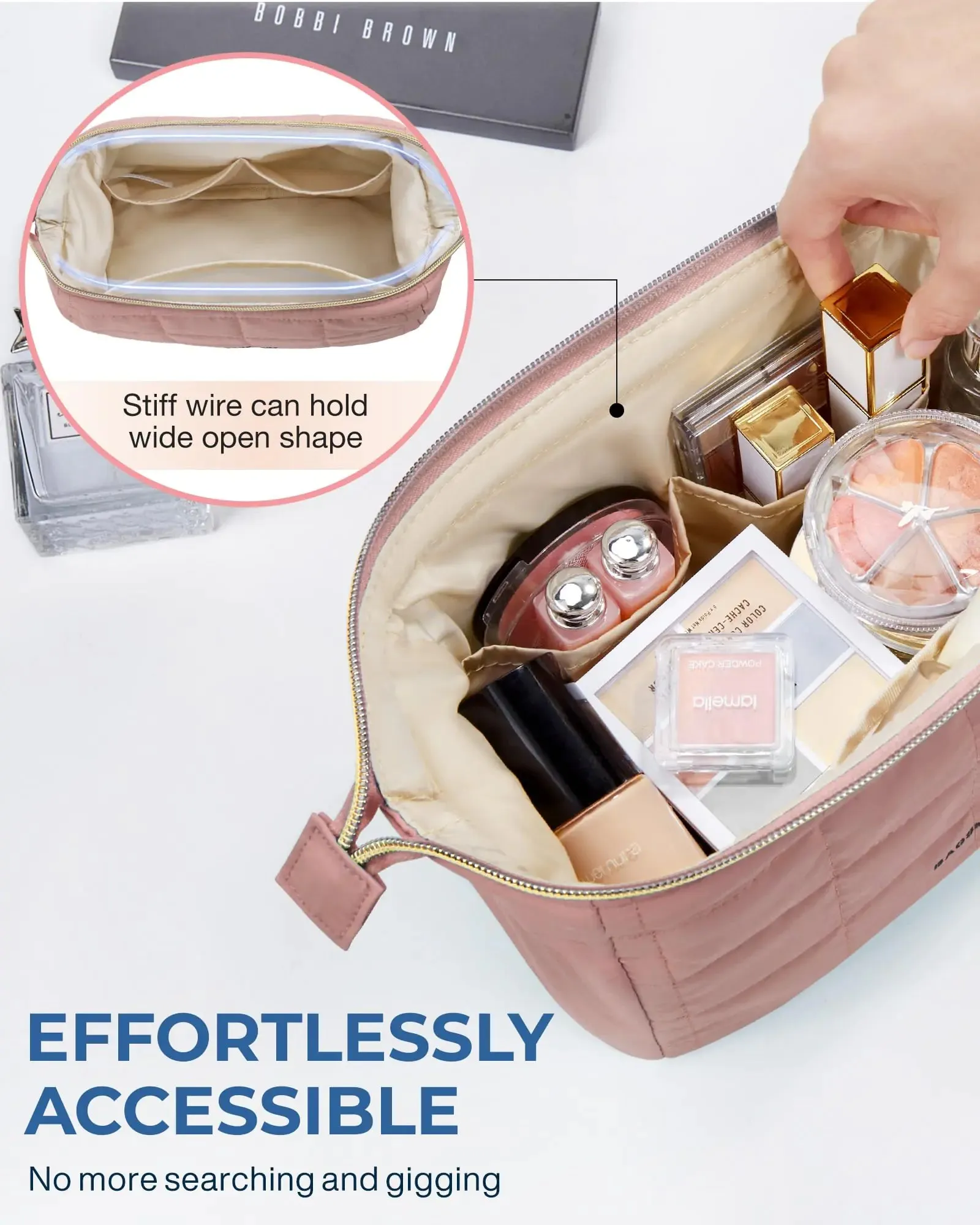 OrganizeWell Makeup Bag Travel Cosmetic Bag
