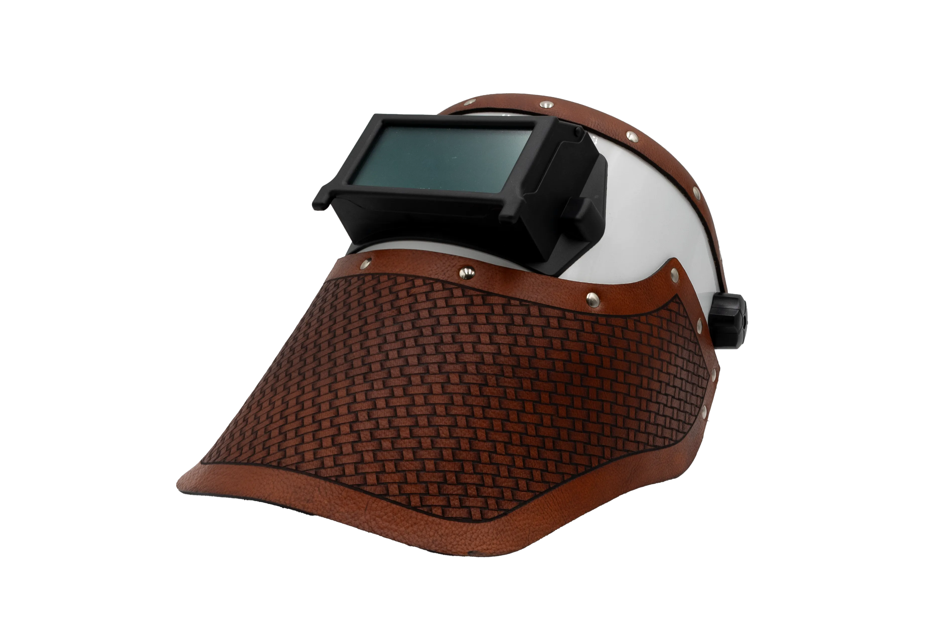 Outlaw Leather - Welding Hood - Acorn Basketweave