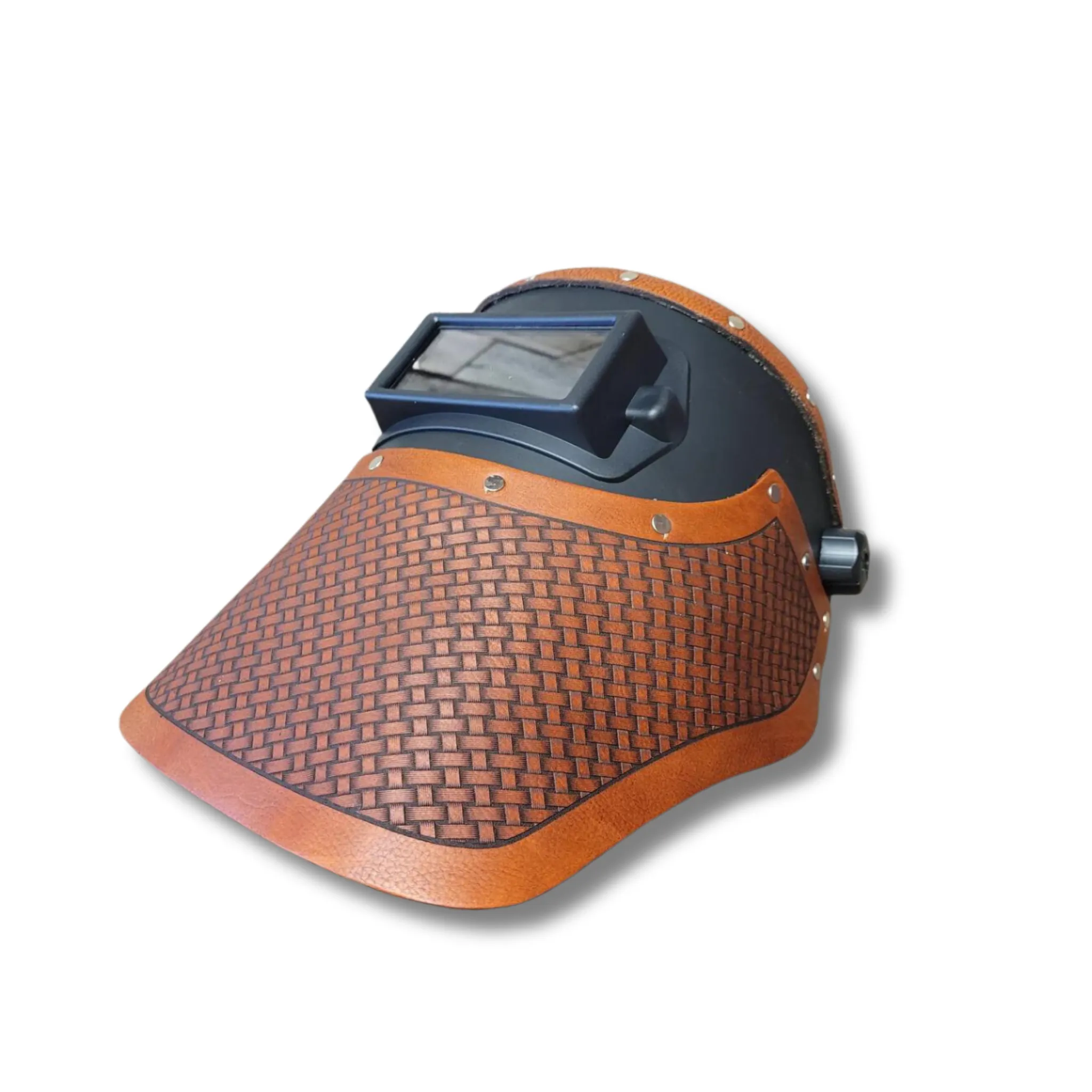 Outlaw Leather - Welding Hood - Acorn Basketweave