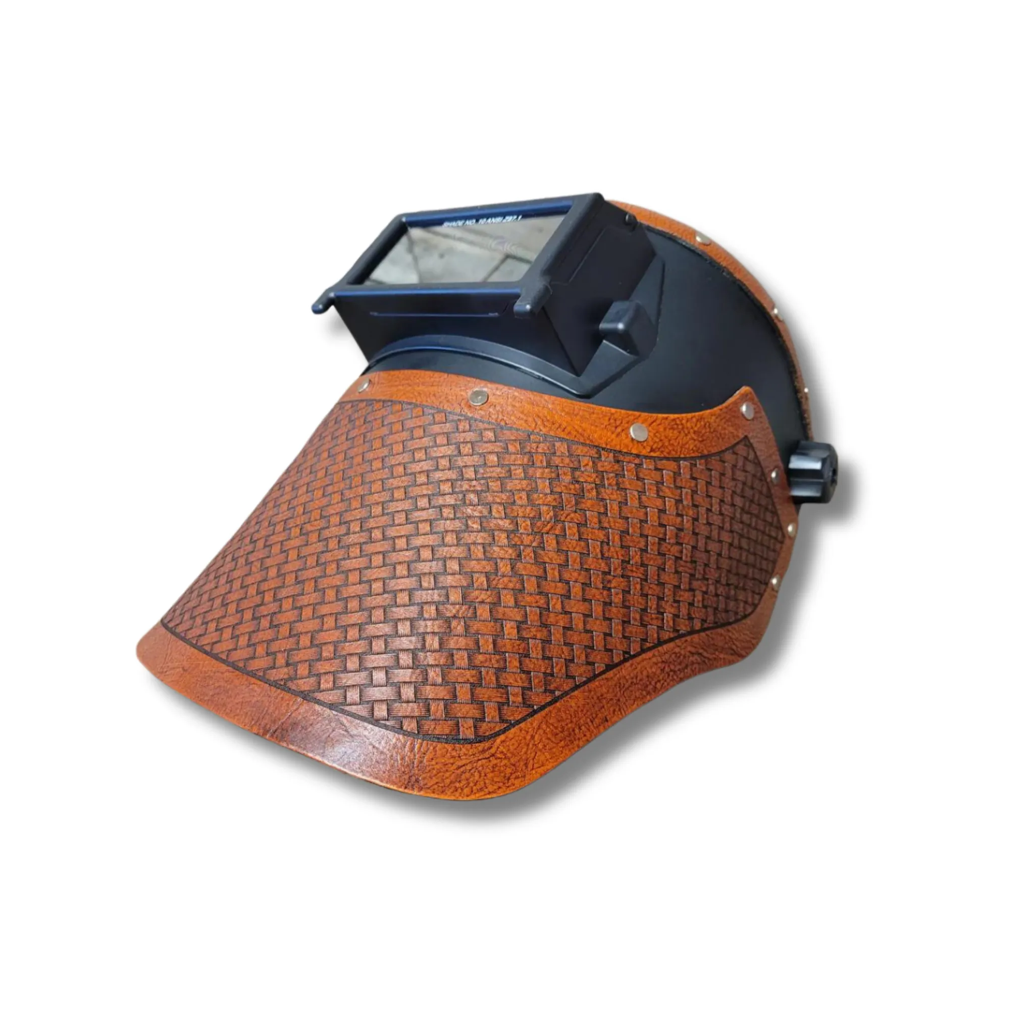 Outlaw Leather - Welding Hood - Acorn Basketweave