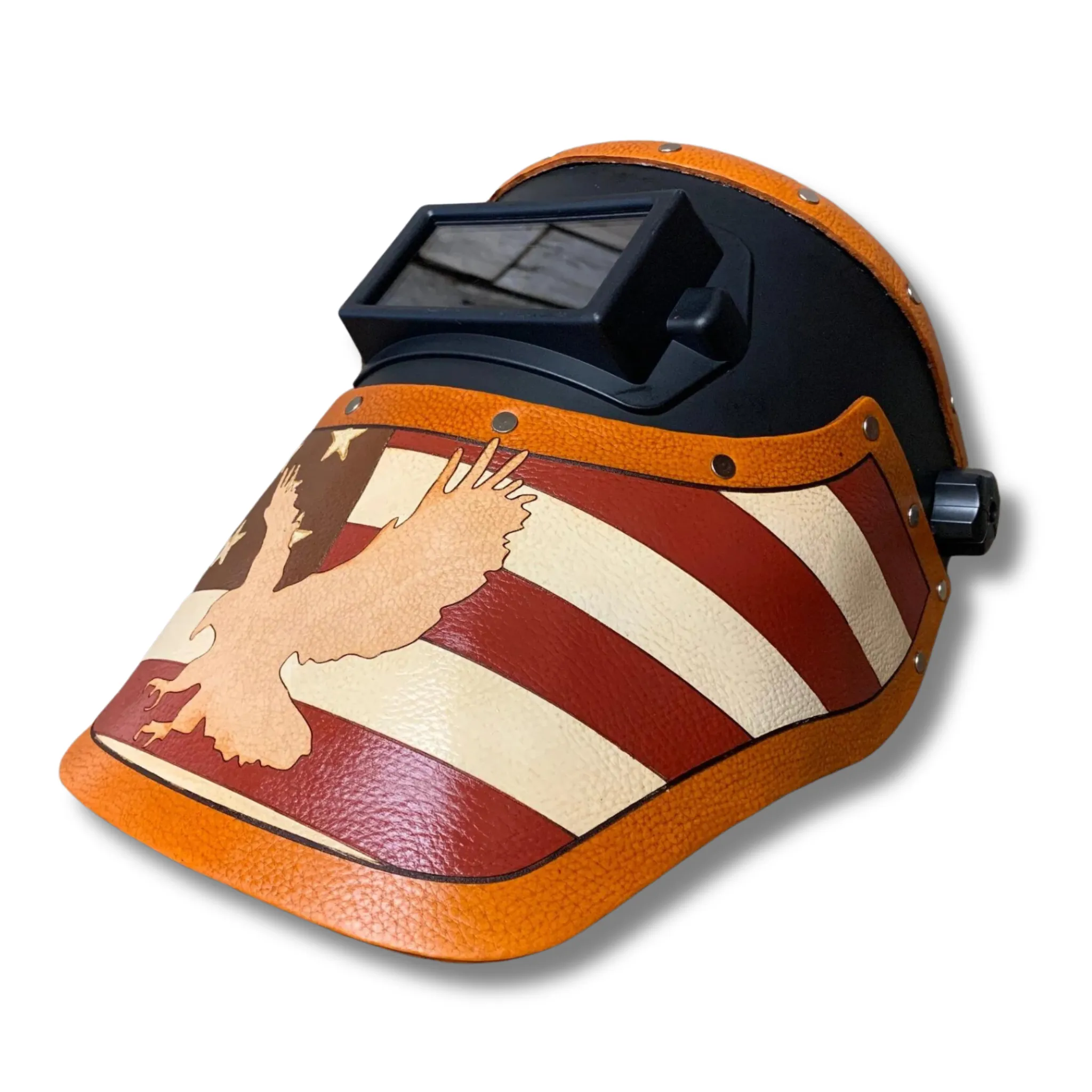 Outlaw Leather - Welding Hood - USA Flag W/ American Eagle